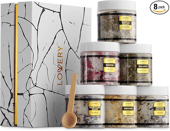 Christmas Gifts for Women Who Have Everything, Epsom Bath Salts Gift Basket Set by LOVERY