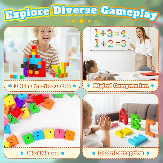 65 PCS Magnetic Blocks Set, STEM Educational Preschool Sensory Toys - Image 6