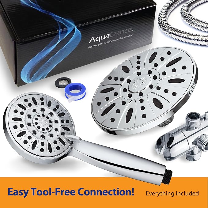 AquaDance 7" Premium High Pressure 3-Way Rainfall Combo Combines The Best of - Image 6