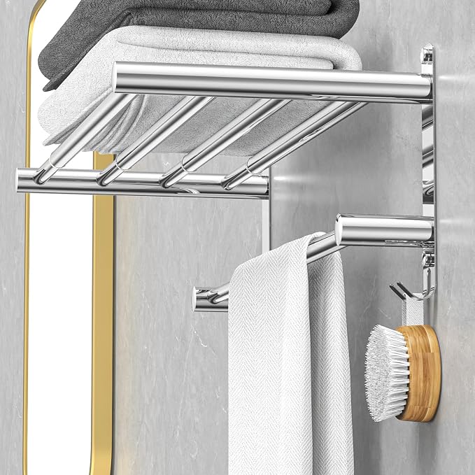 Adjustable Towel Bar for Bathroom Wall Mount17-30.7inch Adhesive Shower Towel - Image 7