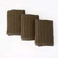 PÜSKÜL Organic Waffle Kitchen Towel 100% Turkish Cotton Set of 3 Khakie Green by P%C3%BCsk%C3%BClTextile