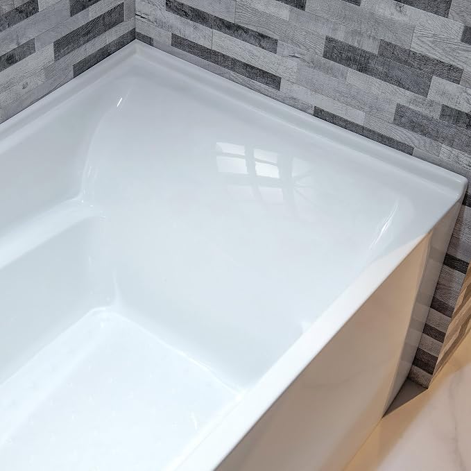 WOODBRIDGE 60" Acrylic Rectangular Alcove Soaking Bathtub in White - Image 7