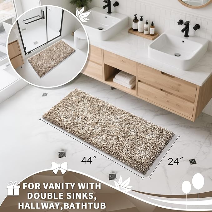 Yimobra Long Bathroom Rug Non Slip 44x24 Inch, Extra Thick Soft Absorbent - Image 2