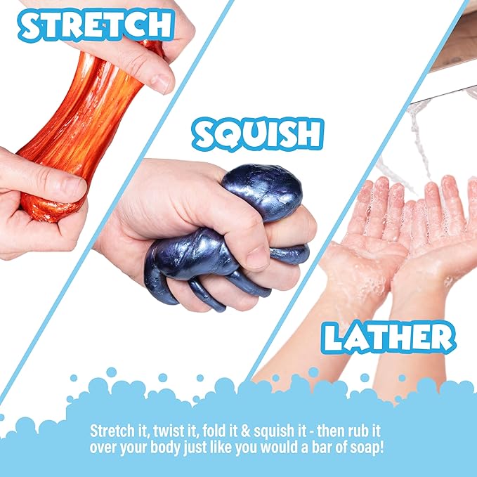 Tub Works™ Cosmic Bath Slime™ Kids Soap Bath Toy, 6 Pack | Stretchy, Squishy - Image 3