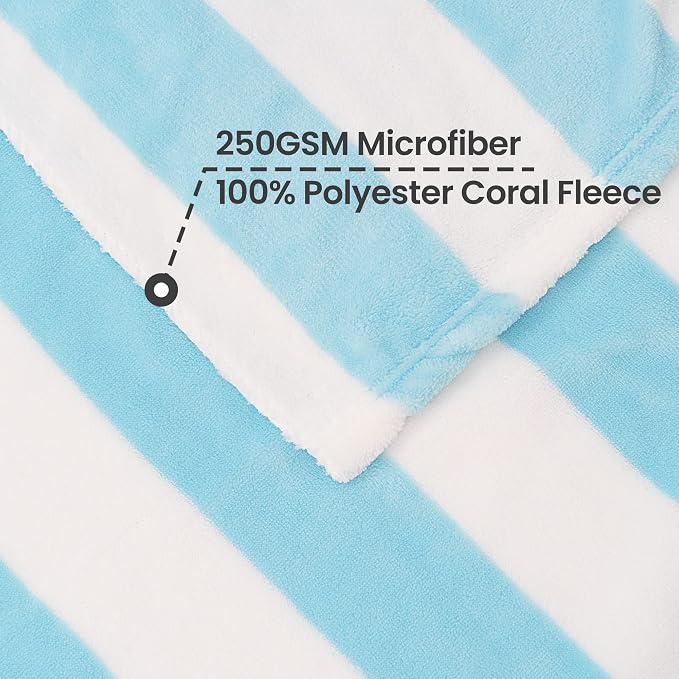 Touchat 4 Pack Cabana Stripe 250GSM Polyester Lightweight Quick-Dry Beach Towel - Image 2