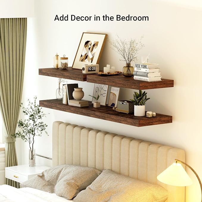 Heimlove 12 Inch Deep Floating Shelves, 55 x 12 inches Long Wall Shelf - Image 6
