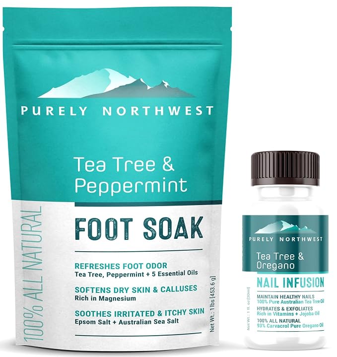 Purely Northwest-Tea Tree Oil Foot Soak & Nail Repair Oil Set- by PurelyNorthwest
