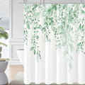 Gibelle Long Shower Curtain 72 x 78, Tall Mint Green Floral Shower Curtain by Gibelle