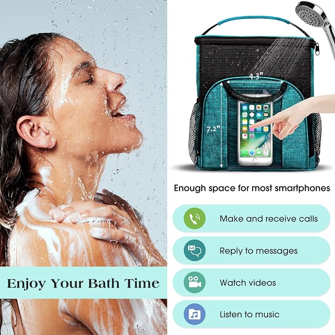 Attmu Mesh Shower Caddy Portable Dorm Tote Bag, Quick Dry Hanging Toiletry Bag - Image 5