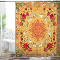 Bohemian Shower Curtain, Boho Floral Print Water Repellent Polyester Fabric by WCWahChunshowercurtains