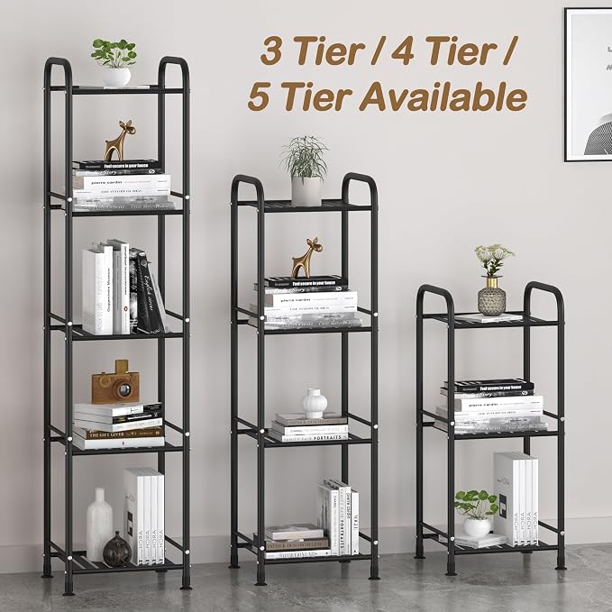 JSB 3 Tier Narrow Bathroom Shelving Unit, Kitchen Storage Rack Organizer Metal - Image 5
