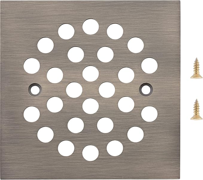 Square 4-1/4 Inch Screw-in Shower Drain Cover Replacement Square Floor Drainer - Image 5