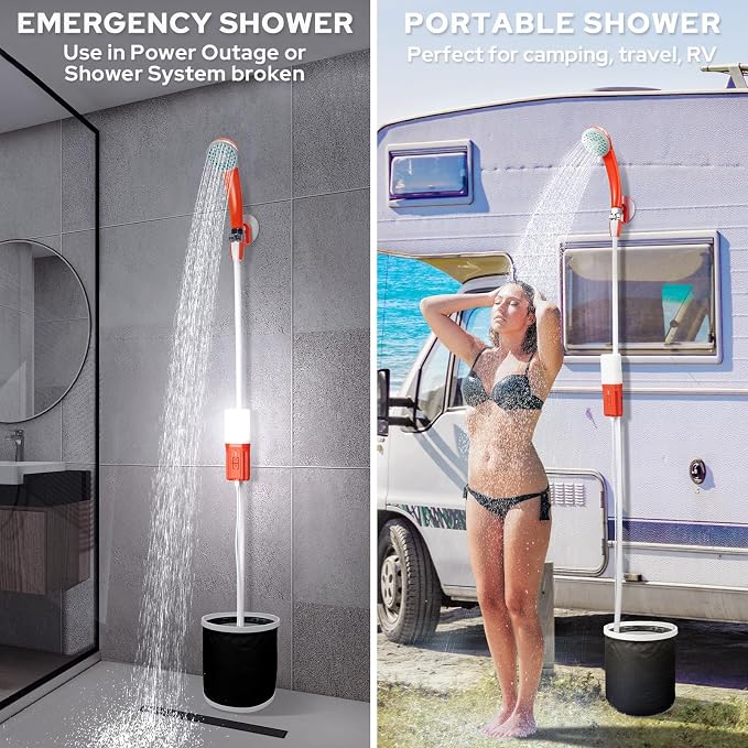 Portable Shower for Camping, 4400mAh Electric Portable Camping Shower - Image 5