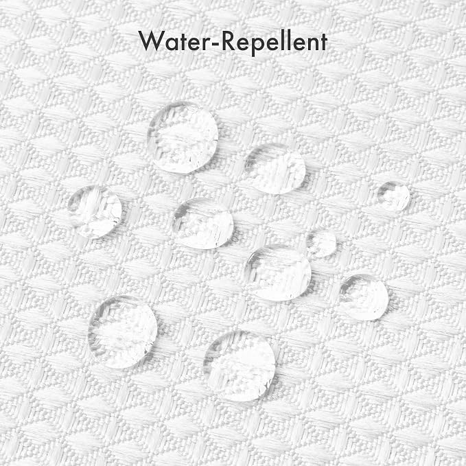 AmazerBath White Shower Curtain 72x74 Inches, Waffle Shower Curtains - Image 5