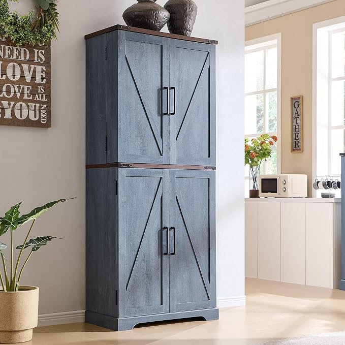 ACCOHOHO 72" Tall Kitchen Pantry, Farmhouse Storage Cabinet by ACCOHOHO