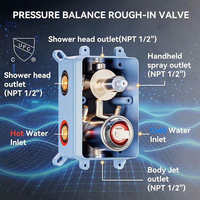 Shower Systems Brushed Nickel Shower Faucet Sets, Bostingner 4 Modes 10+6" - Image 3