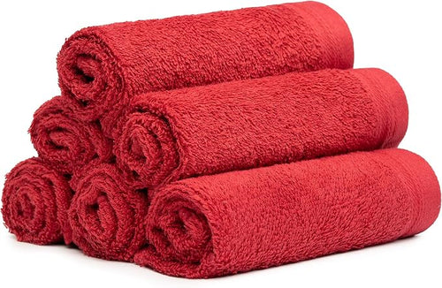 100% Cotton Washcloths Set 13” x 13” | Burgundy Towels | Set of 6 Ultra Soft - Image 2
