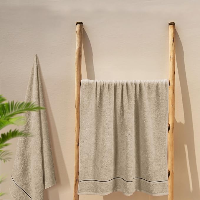 MyOwn Cotton 2 Pack Oversized Bath Towel Set 28x55 inches, Large Bath Towels - Image 5