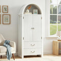 71" Tall Arched Kitchen Pantry, Wood Kitchen Storage Cabinet by Unknown