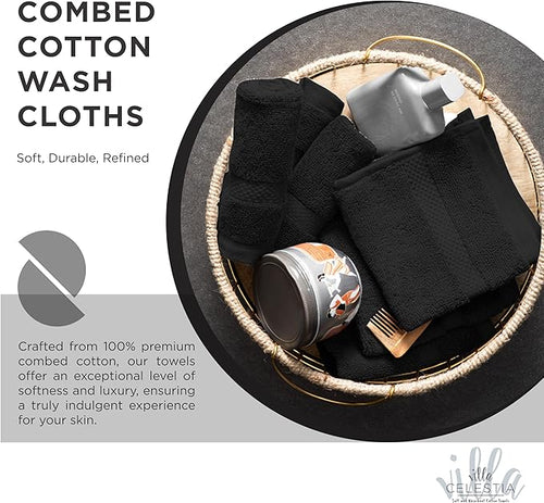 100% Cotton Wash Cloth for face & Body Set of 12, Sustainable, Highly Absorbent - Image 2