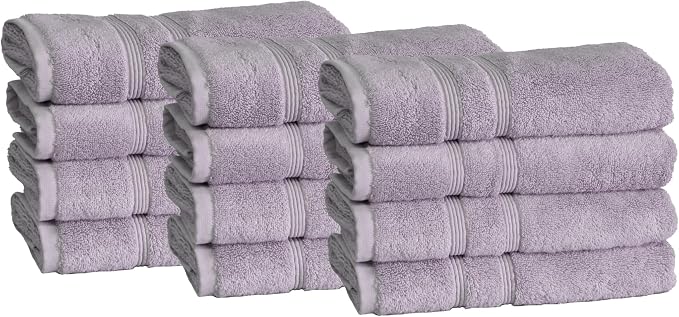 Mosobam Luxury Turkish Set of 12 Hand Towels 16X30 Lavender Aura 700 GSM Bamboo by Mosobam