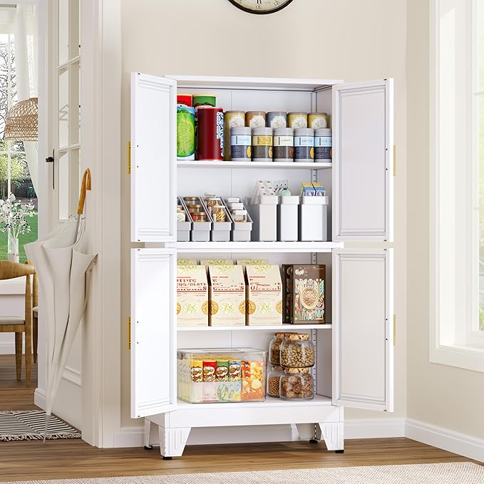 47.25" Metal Pantry Cabinet, Storage Cabinets - Image 2