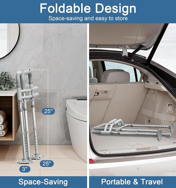 HOMLAND Toilet Safety Rails for Seniors, Adjustable Height & Width 350lb Toilet - Image 4