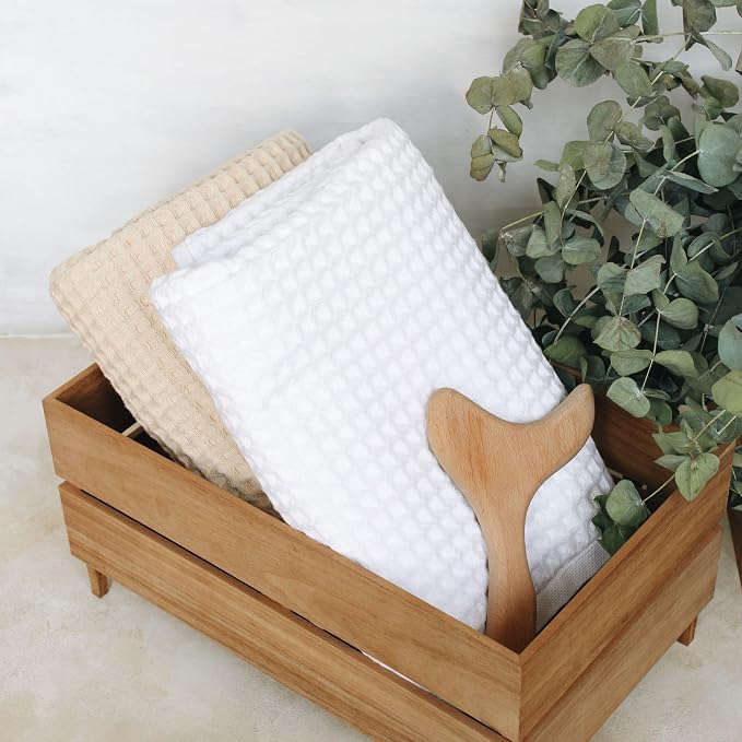 sea me at home Waffle Bath Sheet 100% Turkish Cotton - Image 4