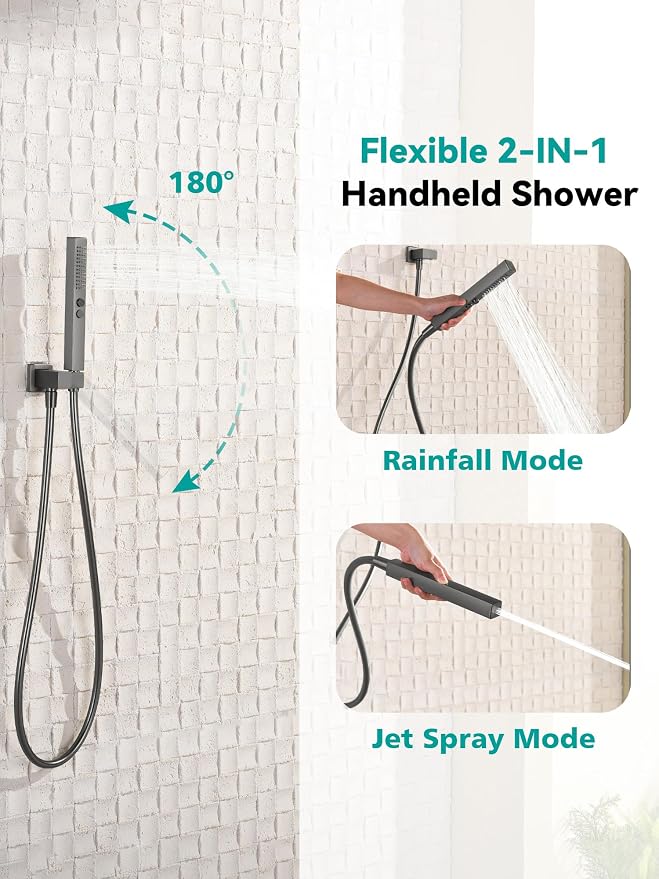 Lefton Shower System in Fahrenheit Display, 10” Overhead Shower Head - Image 5