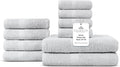 100% Cotton Bath Towel Set of 10-2 Bath Towels, 4 Hand Towels, 4 Wash Cloths by VillaCelestia
