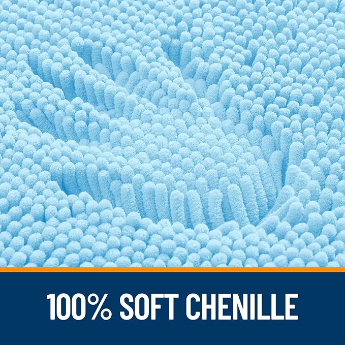 OLANLY Bathroom Rugs 47x20, Extra Soft Absorbent Chenille Bath Rugs, Rubber - Image 3