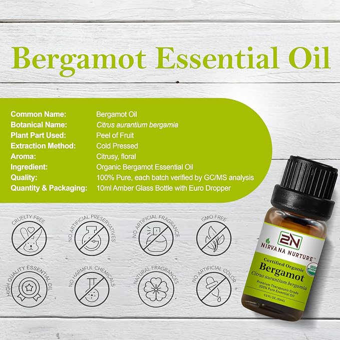 Bergamot Essential Oil USDA Certified Organic, 100% Pure Natural Premium Grade - Image 2