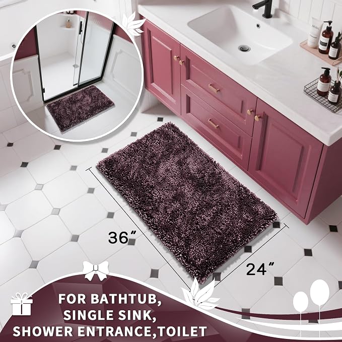 Yimobra Large Bathroom Rug Non Slip 36x24 Inch, Extra Thick Soft Absorbent - Image 4