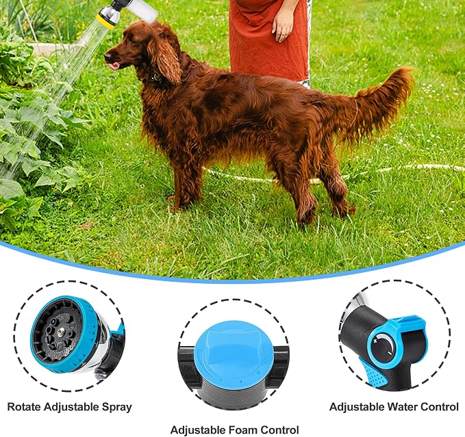 Dog Washing Hose Attachment, 10-in-1 Soap Sprayer Moden Garden Hose Nozzle - Image 3