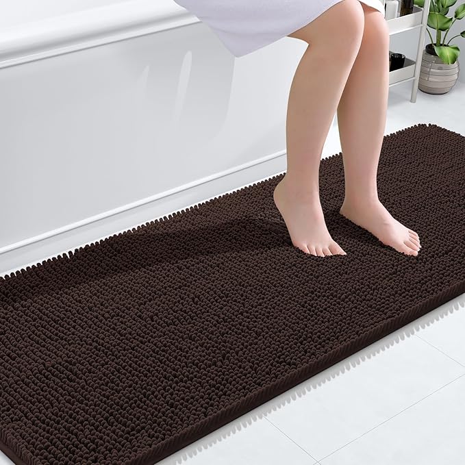 OLANLY Bathroom Rugs 70x24, Extra Soft Absorbent Chenille Bath Rugs, Rubber by OLANLY