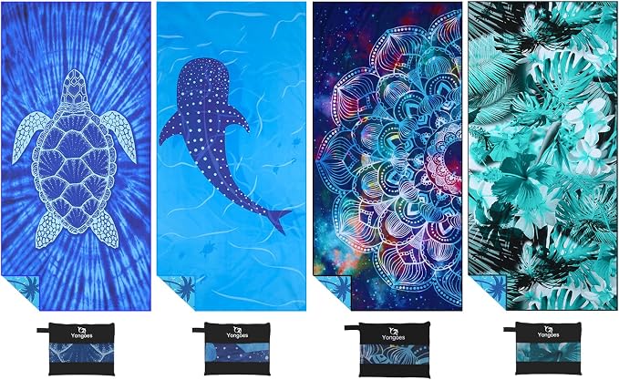 4 Pack Microfiber Lightweight Thin Beach Towel Sand Free Quick Dry Super by Yongoesbeachtowel