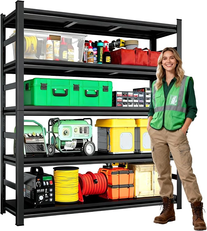 Adjustable Storage Shelves for Garage, Heavy Duty Metal Shelving Unit, 5-Tier - Image 9
