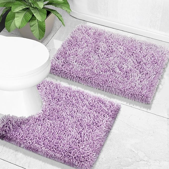 Yimobra Toilet Rugs U Shaped Washable, Extra Thick Soft Absorbent Chenille - Image 7