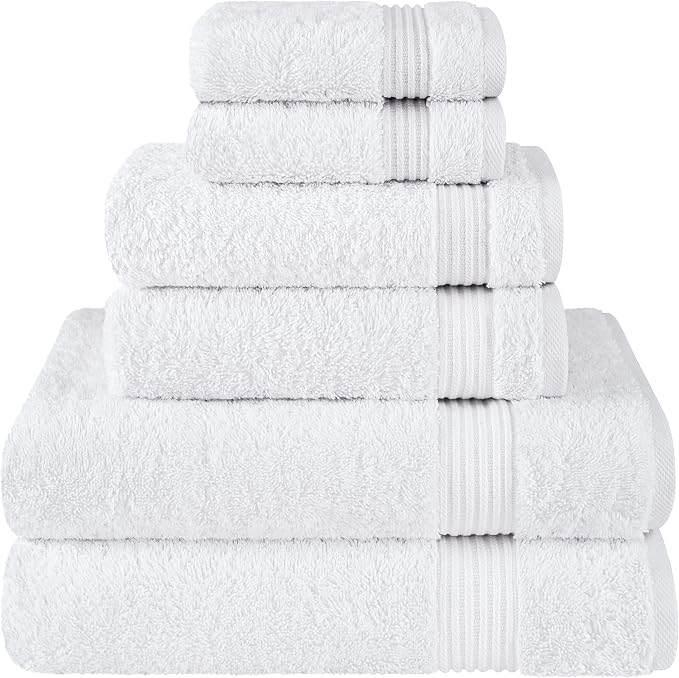 Cotton Paradise 6 Piece Towel Set, 100% Cotton Soft Absorbent Turkish Towels by UNITEDHOMETEXTILE