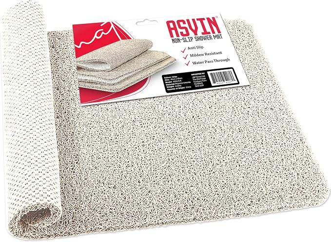 Asvin Soft Textured Bath, Tub Mat, 24x16 Inch, Phthalate Free, Non Slip Comfort by Asvin
