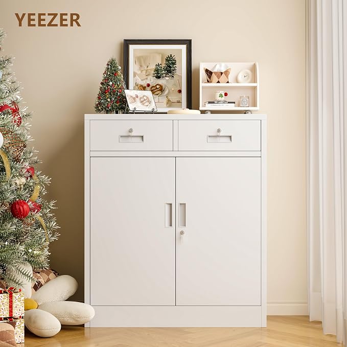 Metal Storage Cabinet, 36 Inch Tall Metal Storage Cabinet - Image 2