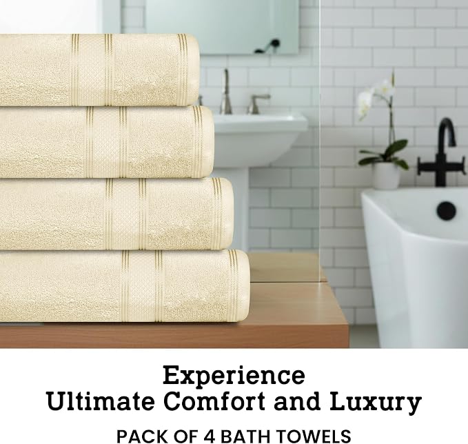 Casa Lino Linen Brown Bath Towels Set of 4 - Image 3