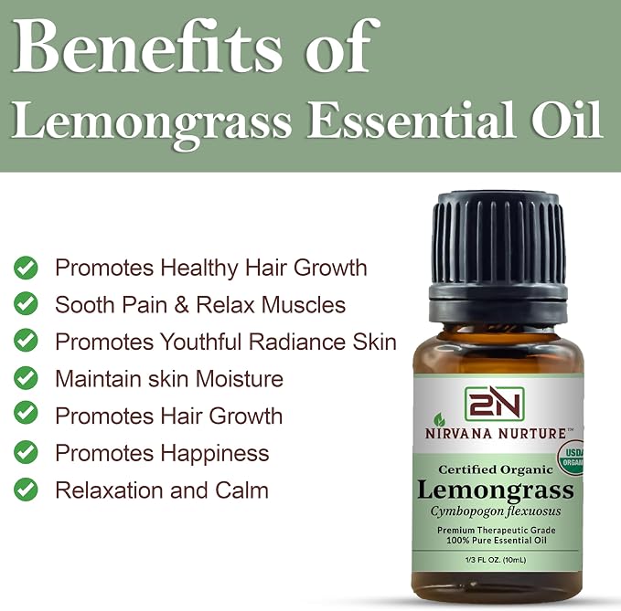 Lemongrass Essential Oil USDA Certified Organic 100% Pure Premium Therapeutic - Image 3