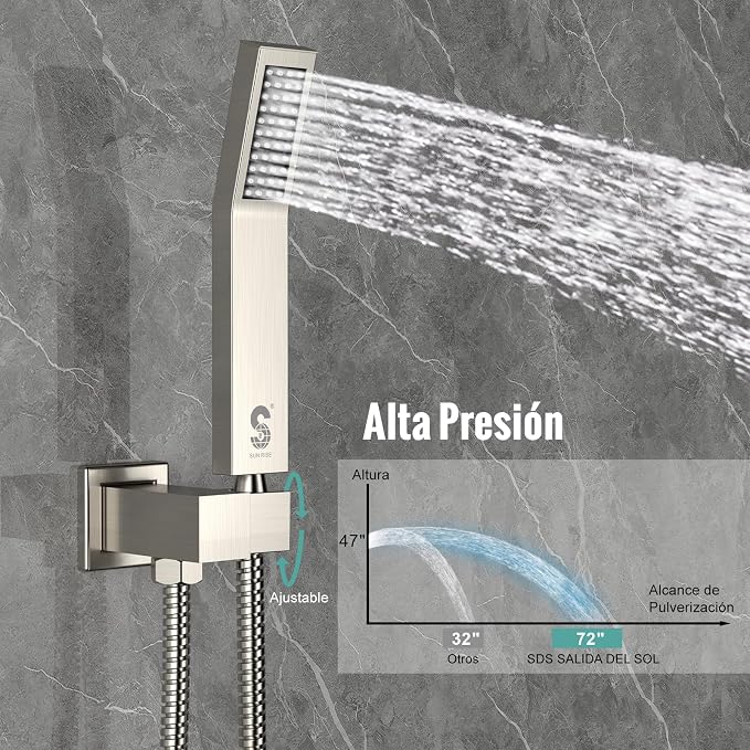 SR SUN RISE 8 Inches All Metal Square Shower System - Image 4