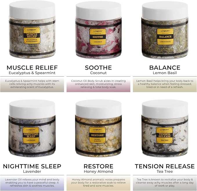 Christmas Gifts for Women Who Have Everything, Epsom Bath Salts Gift Basket Set - Image 7