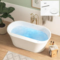 FerdY Mauritius 59 Inch Acrylic Freestanding Whirlpool Bathtub, Oval by FerdY