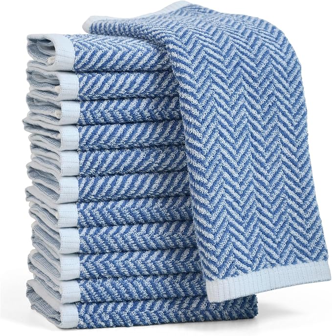 Cleanbear Wash Cloths for Your Face and Body, 12 Washcloths for Showering by Cleanbear