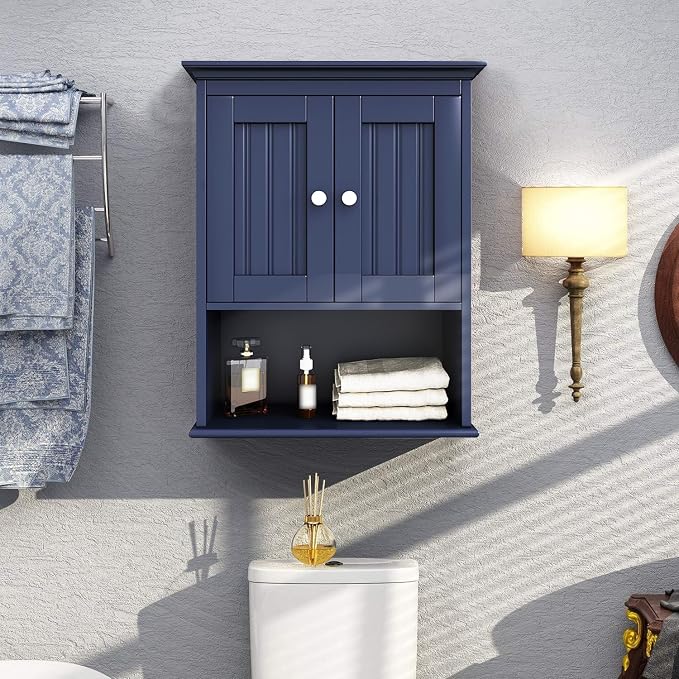 Treocho Wood Wall Cabinet, Bathroom Medicine Cabinet Storage - Image 4