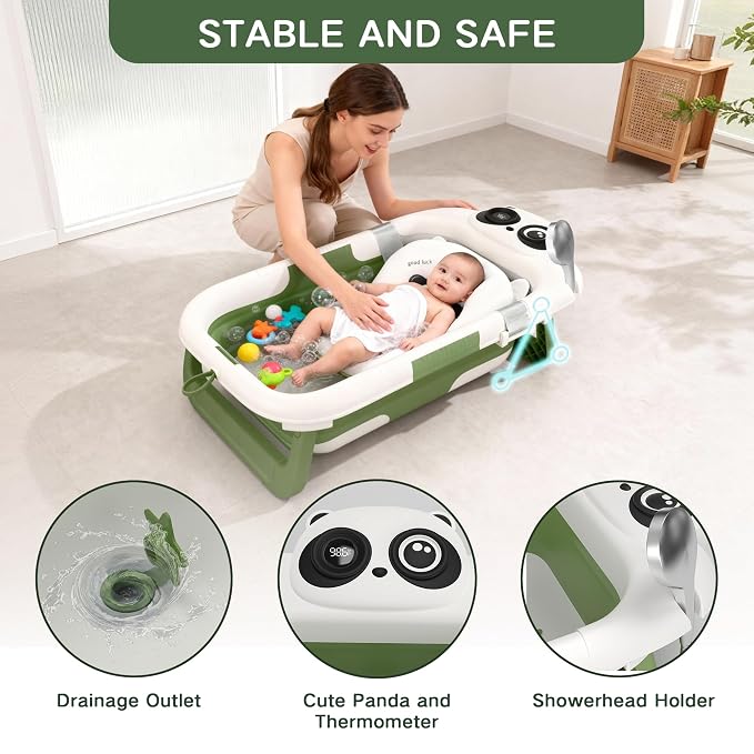 Collapsible Baby Bathtub for Newborn to Toddler, Portable Baby Bath Tub for - Image 4