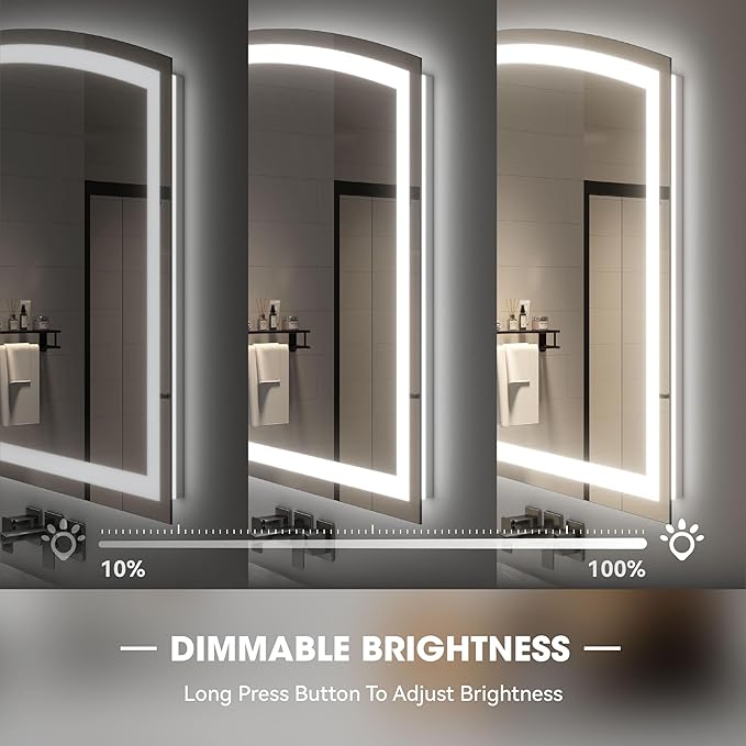 Hasipu 72" x 36" Arch LED Bathroom Mirror, Frontlit Wall-Mounted Vanity Mirror - Image 6